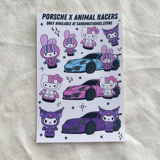 Porsche X Animal Racers V1 Sticker Sheet
