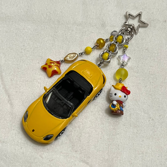 Porsche 718 Boxster x Kitty Beaded Keychain