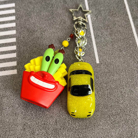 NA Miata x Krab Fries Beaded Keychain