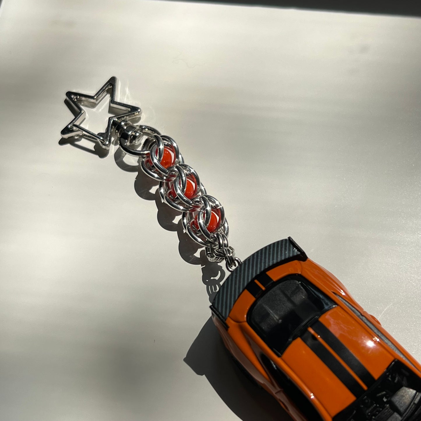 Mustang Beaded Keychain