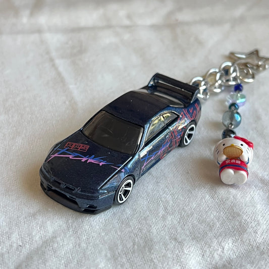 Nissan Skyline GTR R33 & Kitty Beaded Keychain