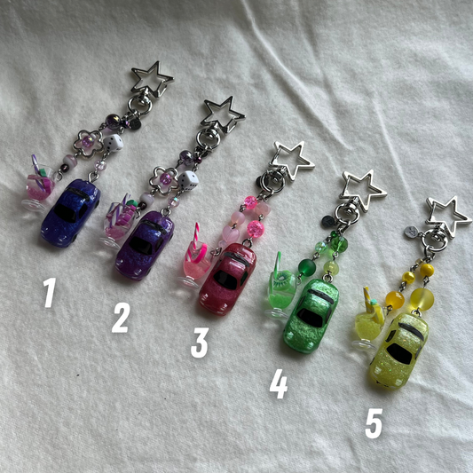 Fruit Cup Miata Beaded Keychain