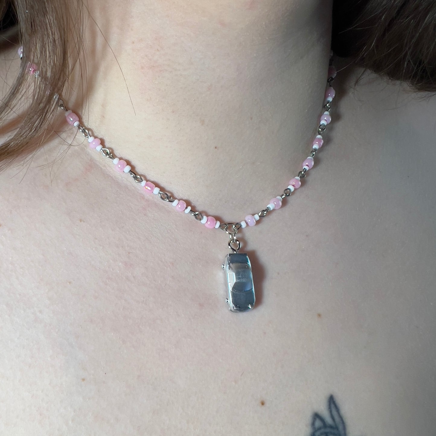 Pink Choker Miata Necklace