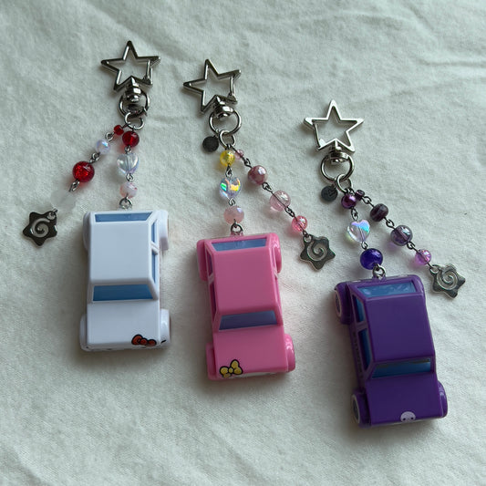 Mini Animal Racers Beaded Keychain