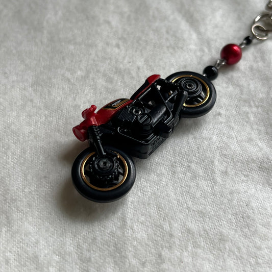 Red Honda Bike Beaded Keychain