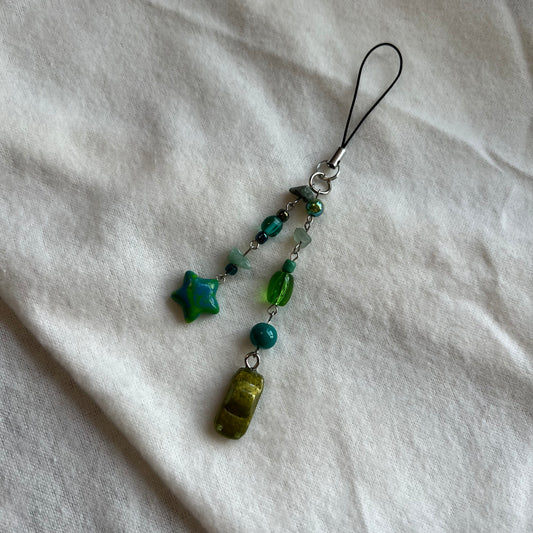 Olive Green Miata Beaded Phone Charm