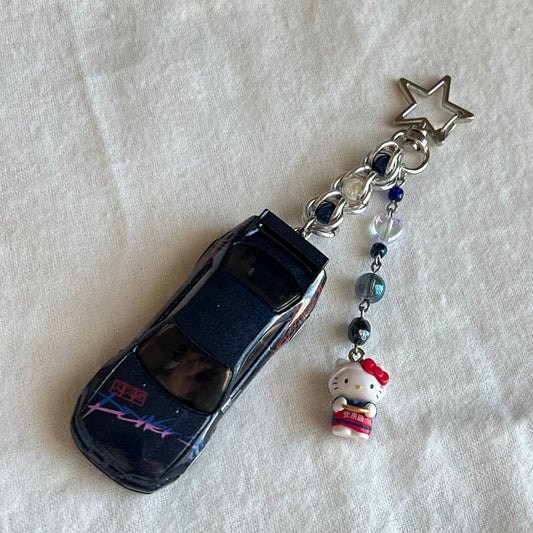 Nissan Skyline GTR R33 & Kitty Beaded Keychain
