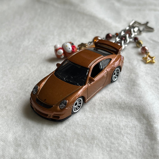 Porsche 911 GT3 & Kitty Beaded Keychain