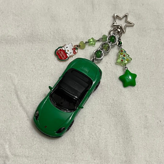 Porsche 718 Boxster x Kitty Beaded Keychain