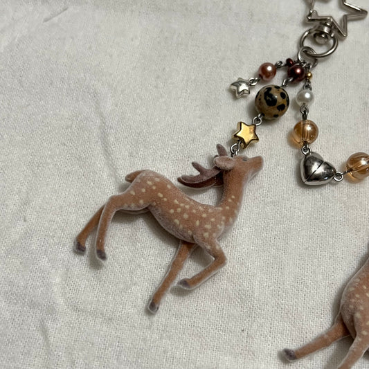 Deer Matching Pair Beaded Keychains