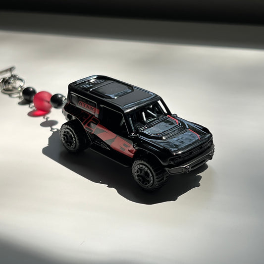 Ford Bronco R Beaded Keychain