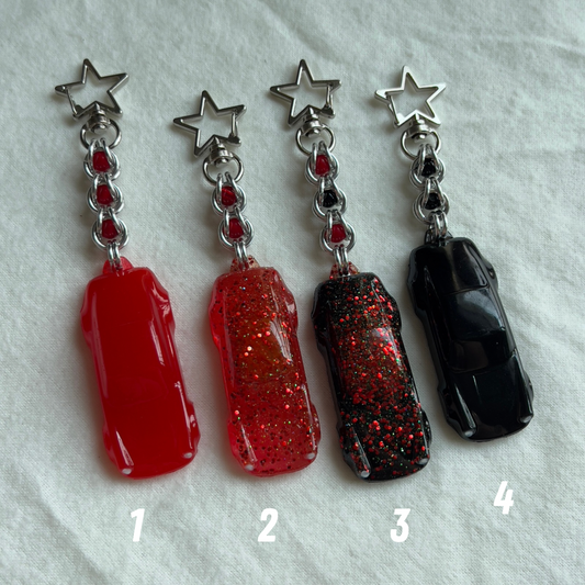 Red-Black 911 Carrera Beaded Keychain