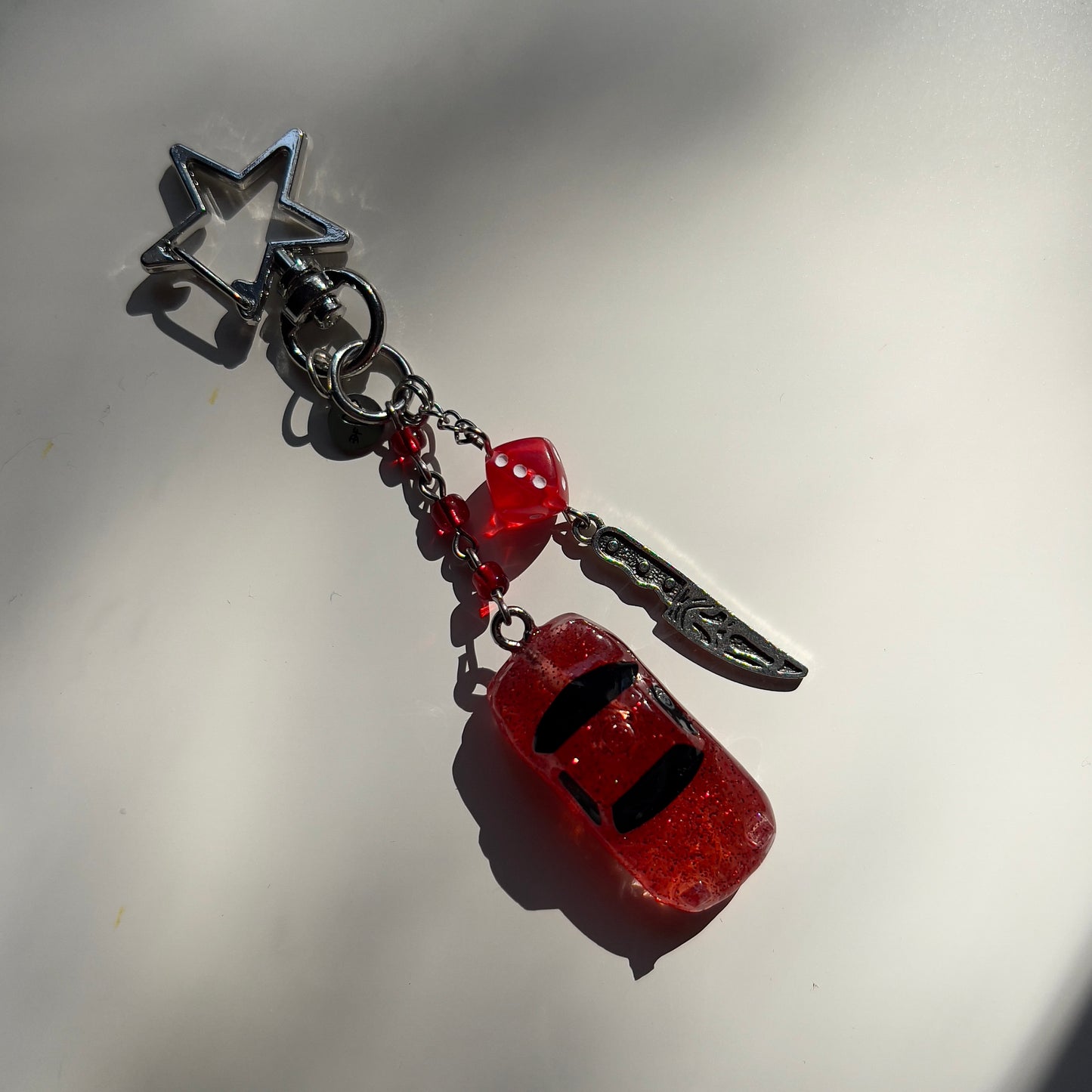 Bleep Blop Miata Beaded Keychain