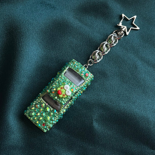 Rhinestone Opel Cadette Beaded Keychain