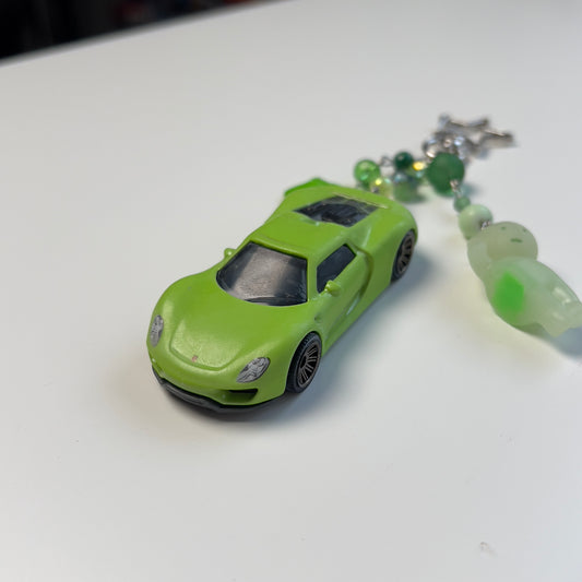 Porsche 918 Spyder X Green Man Beaded Keychain