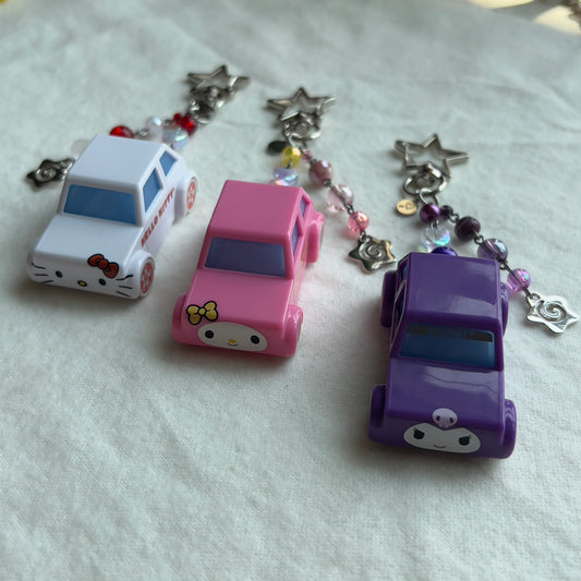 Mini Animal Racers Beaded Keychain