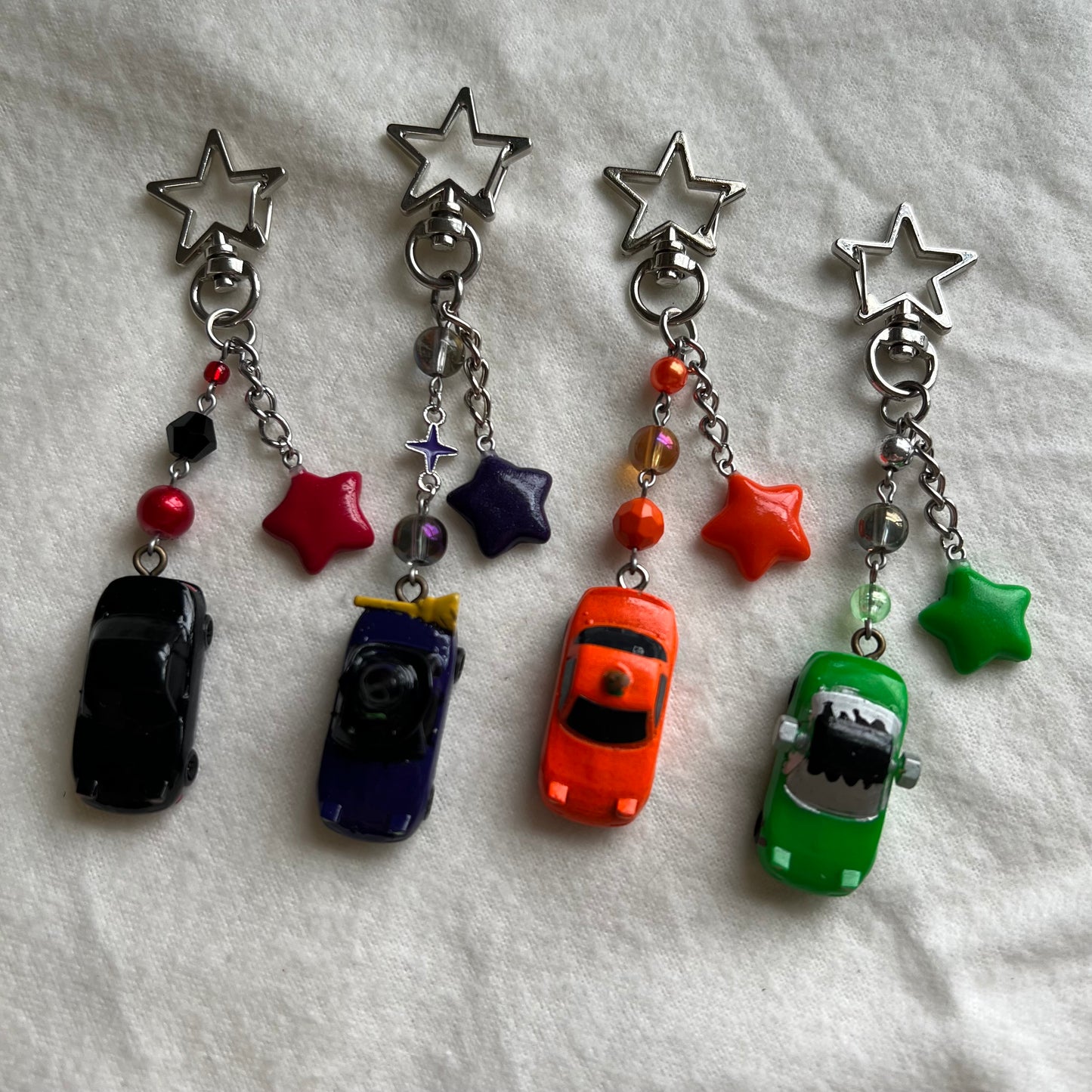 BLEEP BLOP Halloween Miata Beaded Keychain