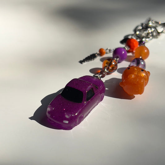 Autumn Kitty X Miata Beaded Keychain