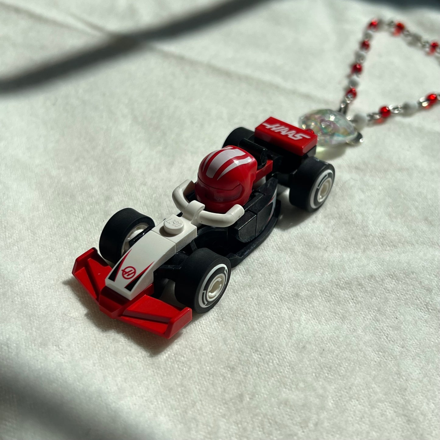 F1 Beaded Rear View Mirror Hanging / Bag Charm