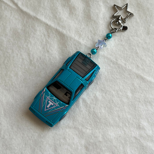 Delorean Beaded Keychain