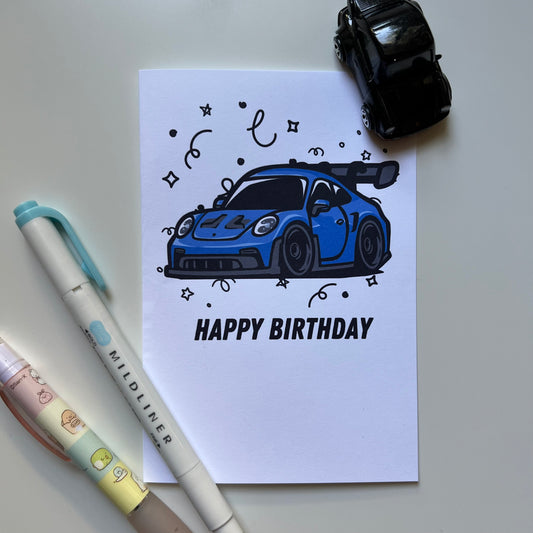 Porsche GT3 Birthday Card