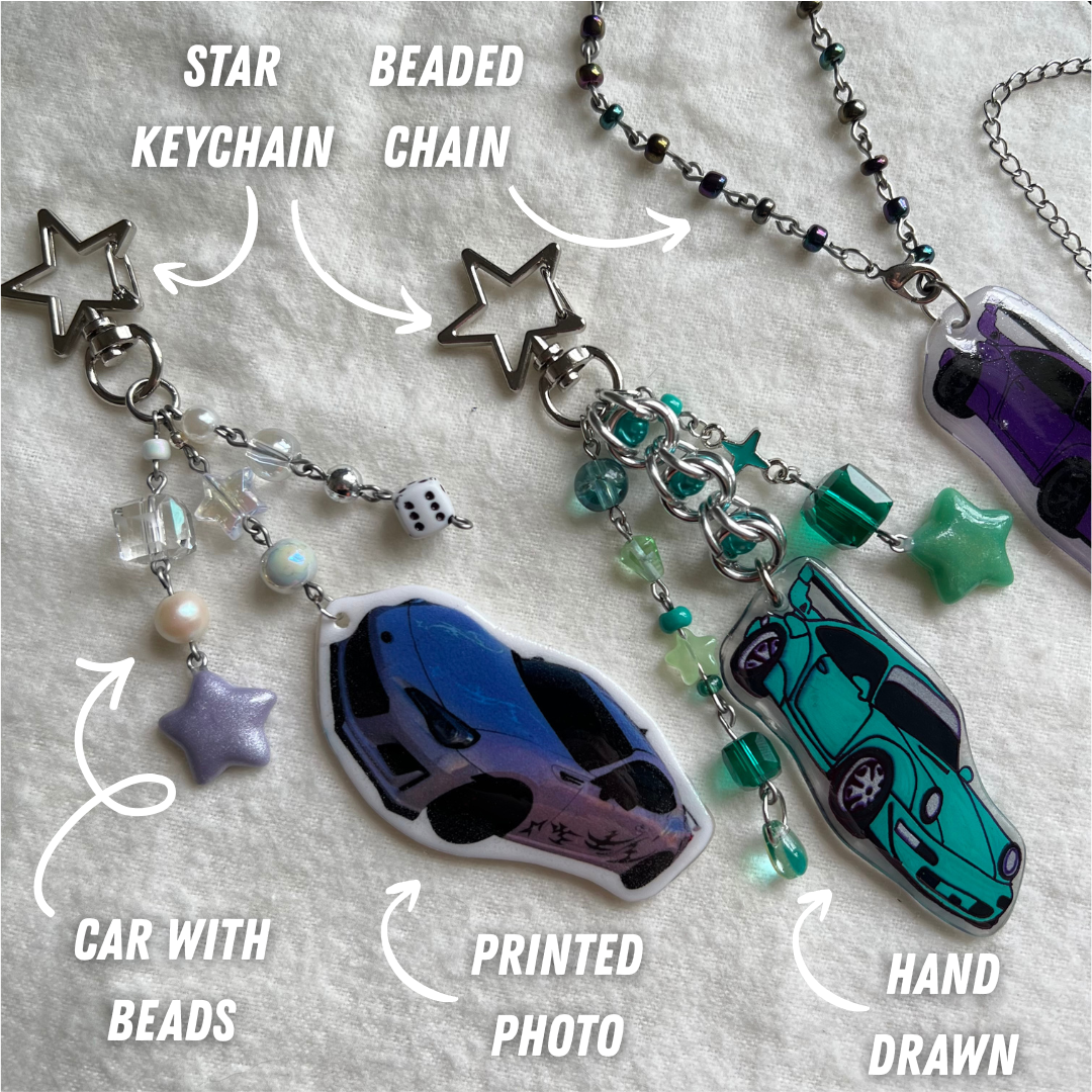 Build Your Dream Hand Drawn Car Keychain (Custom Order)