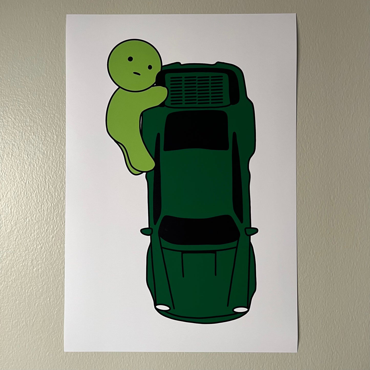 Hugging Green Porsche 911 (964) Turbo Poster