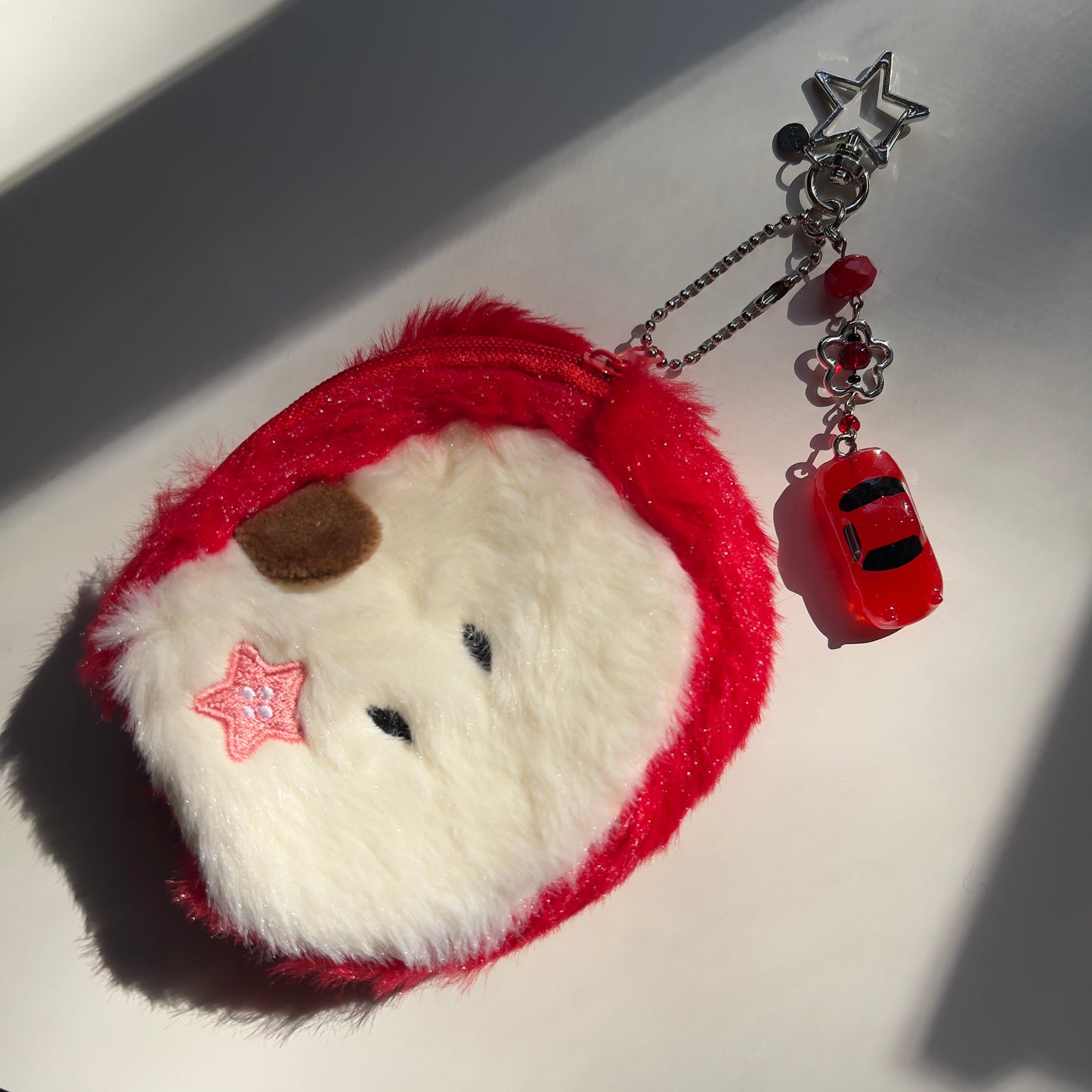 Apple Miata Beaded Pouch Keychain