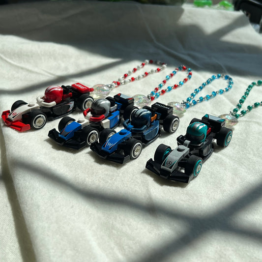 F1 Beaded Rear View Mirror Hanging / Bag Charm