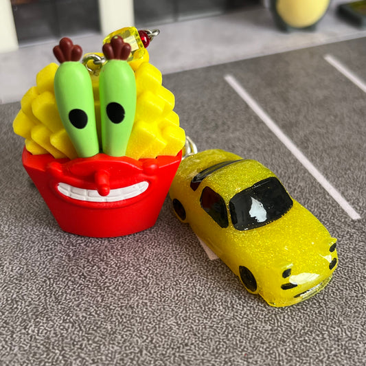 NA Miata x Krab Fries Beaded Keychain