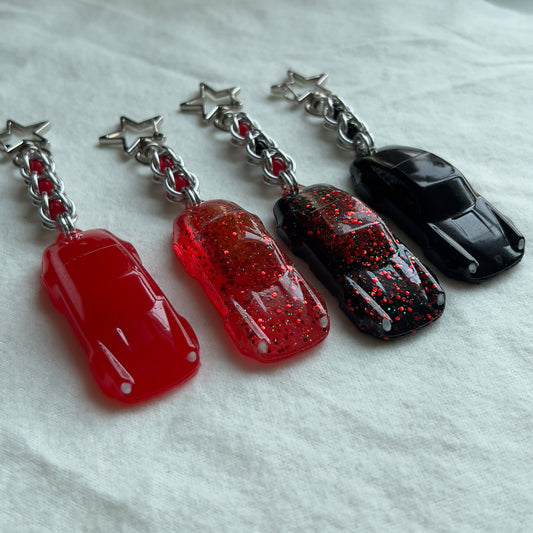 Red-Black 911 Carrera Beaded Keychain