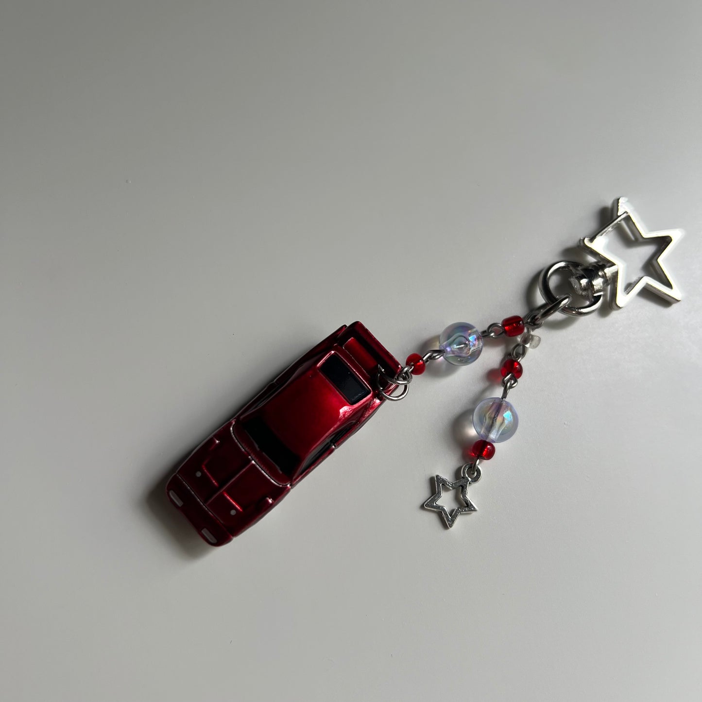 Mini Dodge Charger Daytona Beaded Keychain