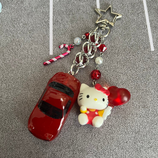 NA Miata x Kitty Beaded Keychain