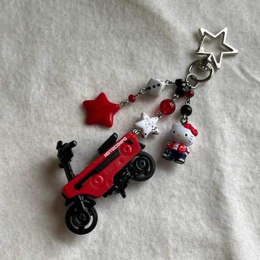 Honda Motocompacto & Kitty Beaded Keychain