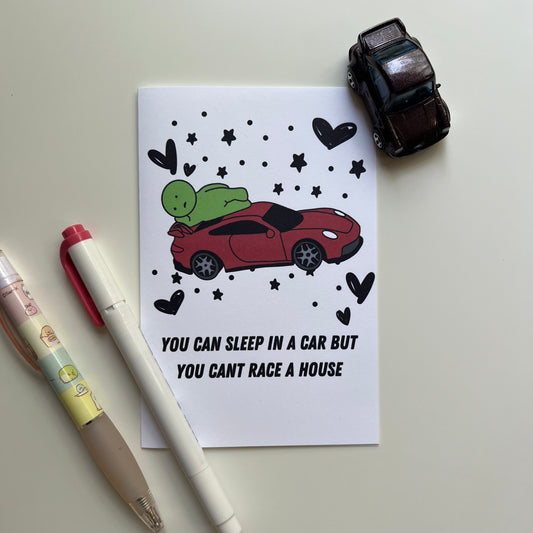 Laying on Porsche GT3 Valentine's Day Card