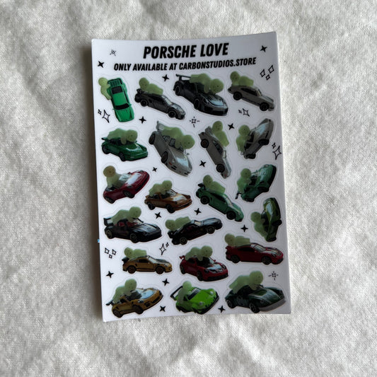 OOPS Porsche Love Sticker Sheet