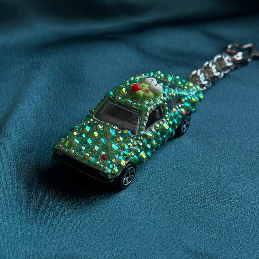 Rhinestone Opel Cadette Beaded Keychain