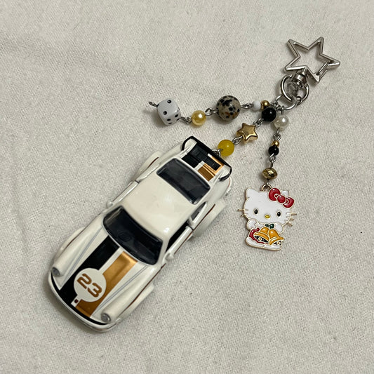Porsche 934 x Bell Kitty Beaded Keychain