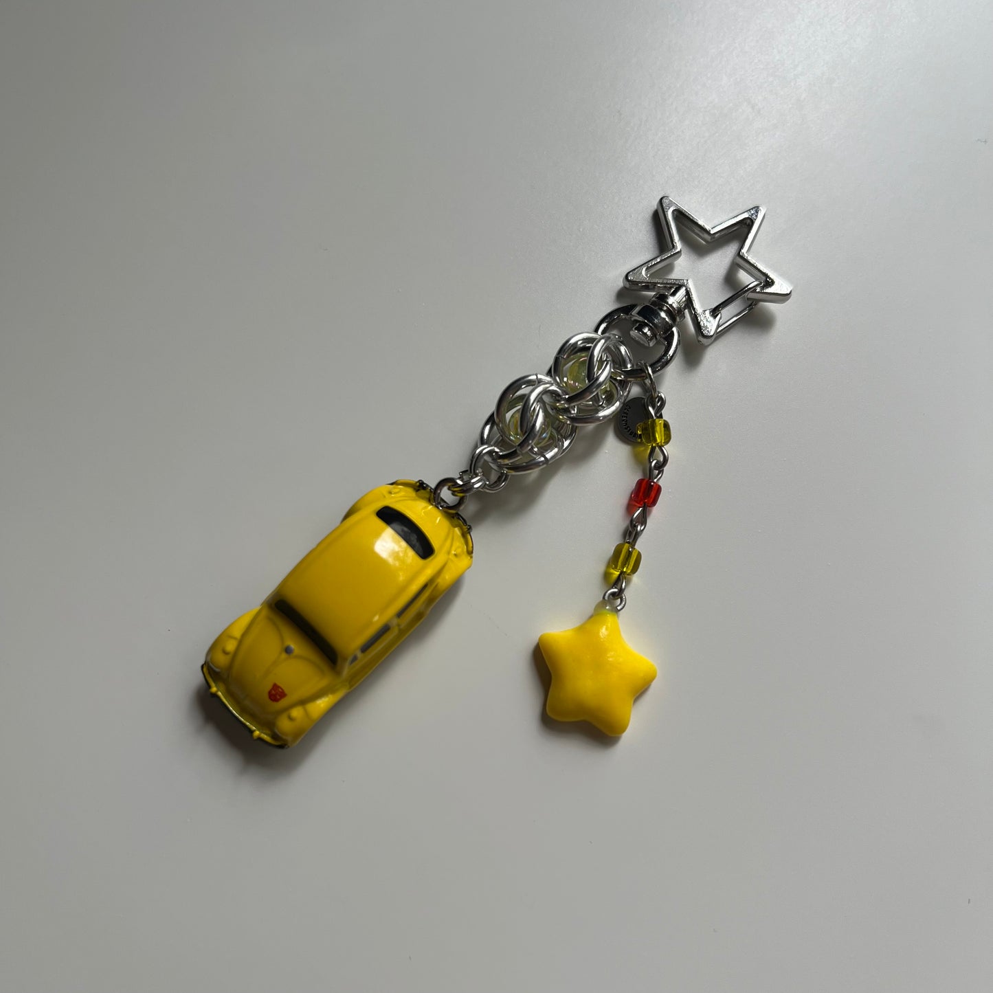 Volkswagen Beetle Bumblebee Beaded Keychain