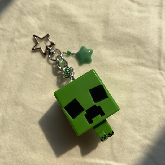 MC Chibi Creeper Beaded Keychain