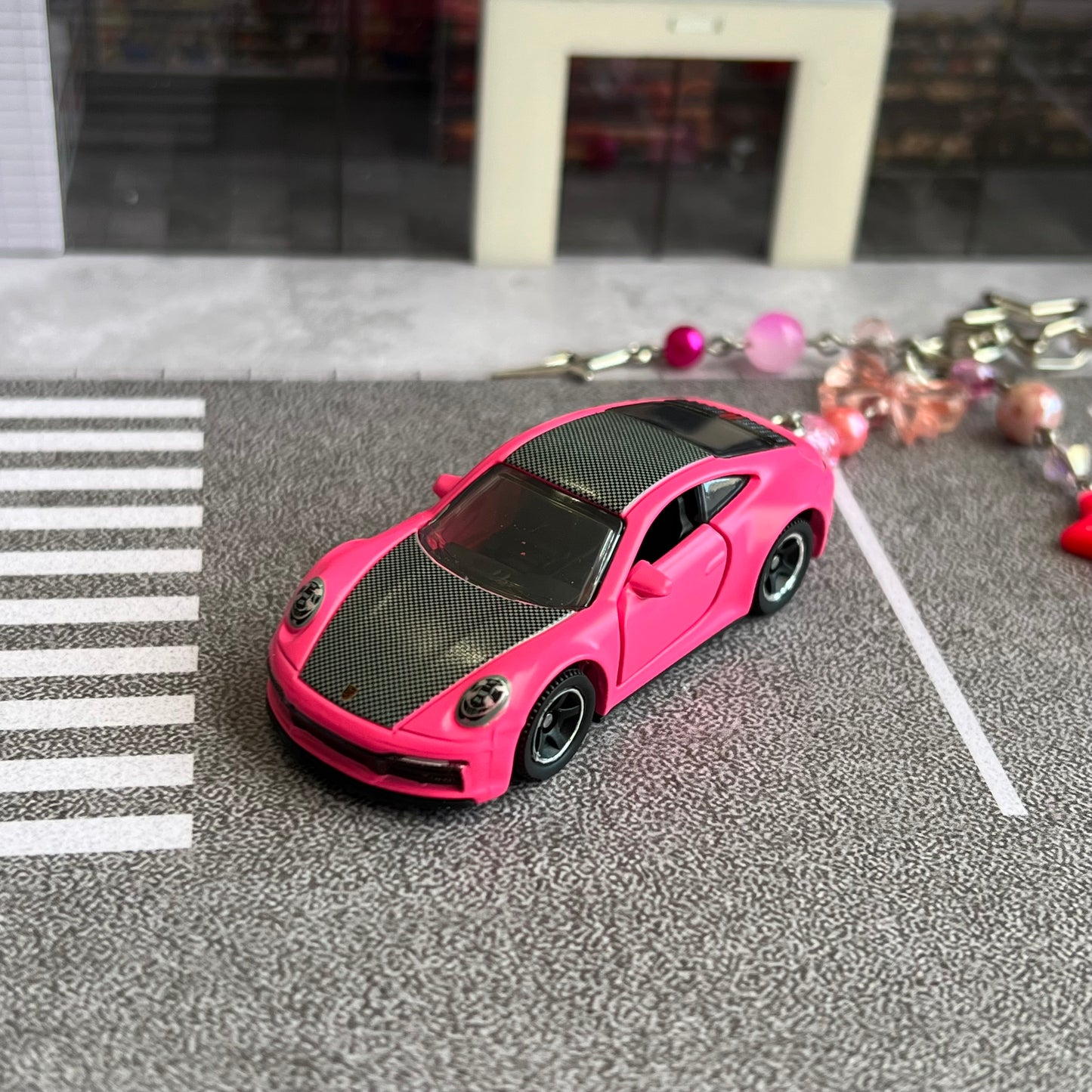 Porsche 911 Carrera 4S Beaded Keychain