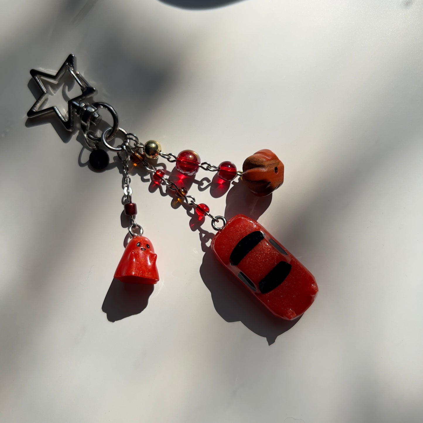 Pumpkin X Miata Beaded Keychain