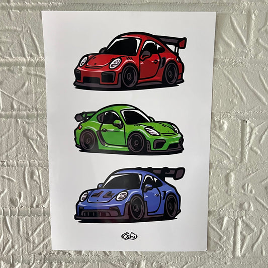 Porsche GT2, GT3, GT4 Poster