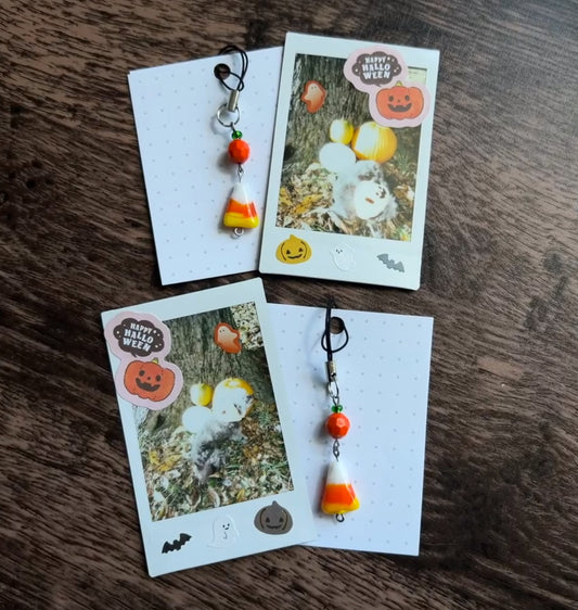 Candy Corn Phone Charm & Polaroid Bundle - funds heart medication ❤️‍🩹