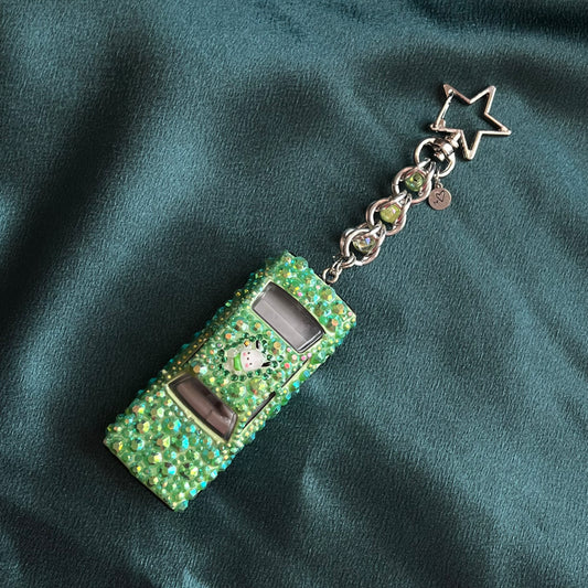 Rhinestone Opel Cadette Beaded Keychain