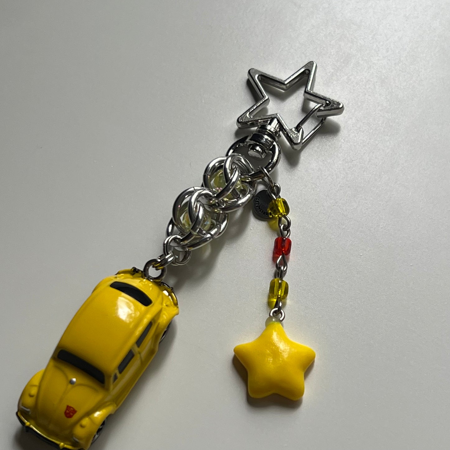 Volkswagen Beetle Bumblebee Beaded Keychain