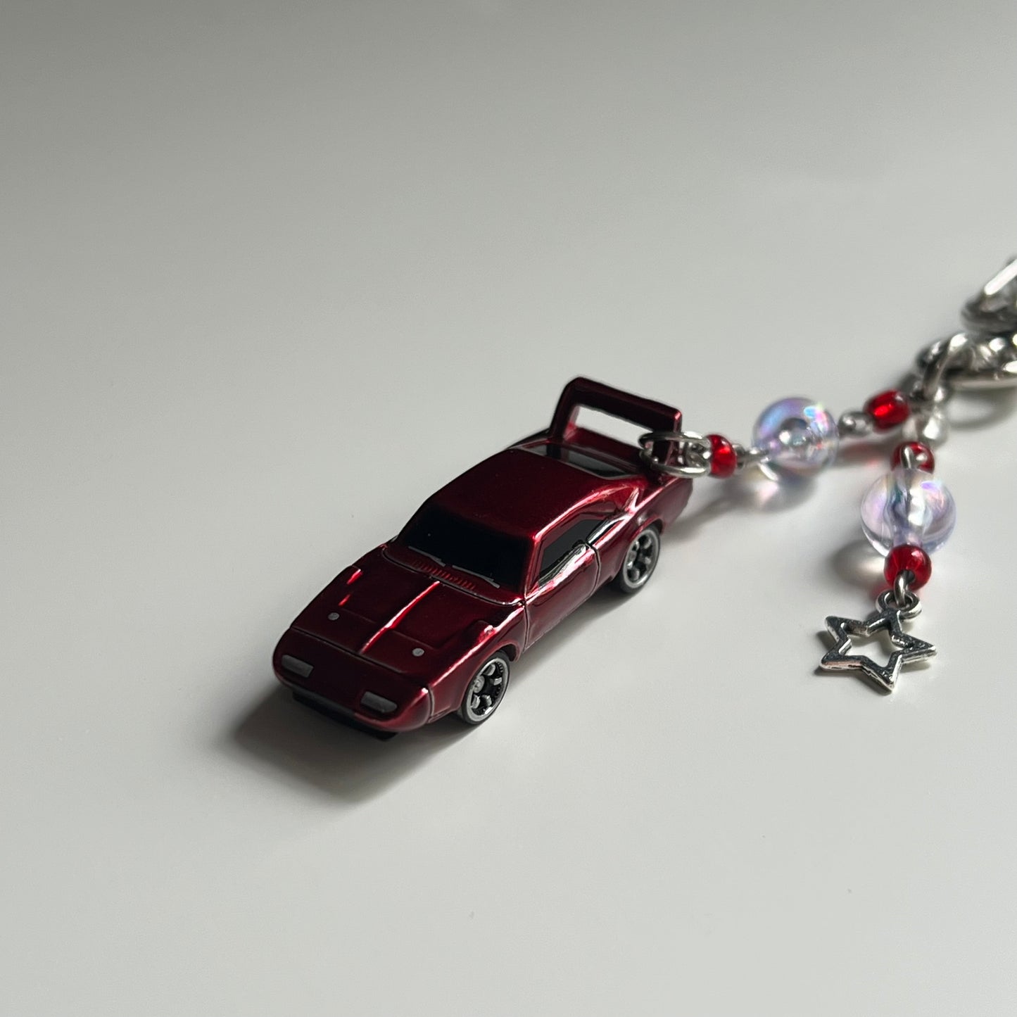 Mini Dodge Charger Daytona Beaded Keychain