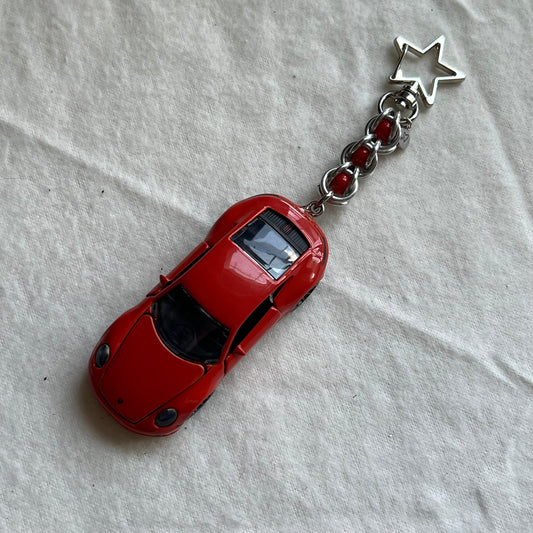 Porsche Carrera Beaded Keychain