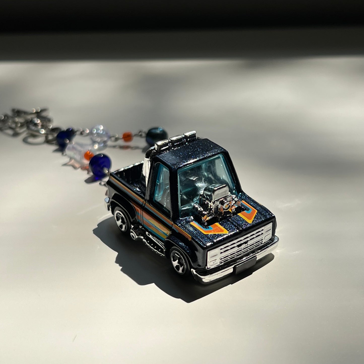 Toon’d ‘83 Chevy Silverado Beaded Keychain