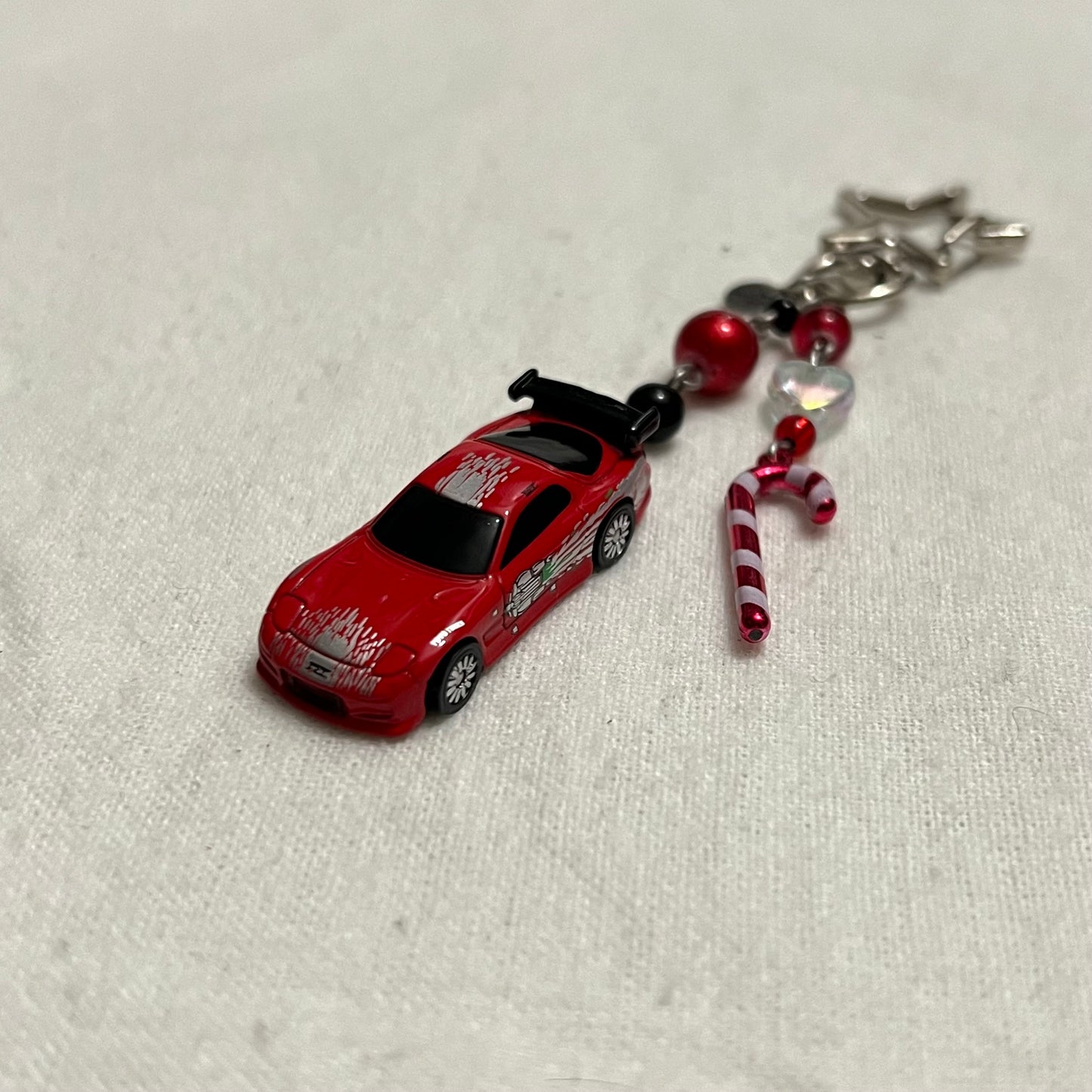 Mini Mazda RX-7 Beaded Keychain